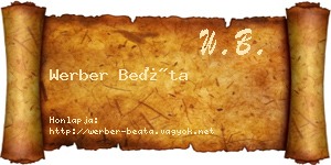 Werber Beáta névjegykártya