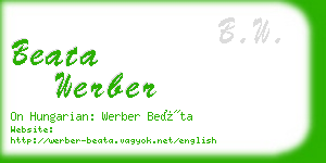 beata werber business card